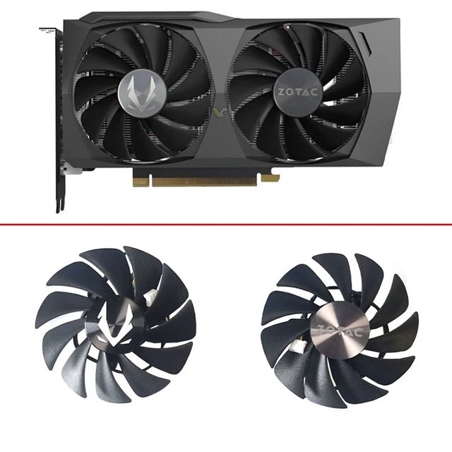Replacement Zotac GeForce RTX 3060 Twin Edge OC RTX 3060 Ti Graphics Card Cooling Fan, 2Pcs 89MM CF9010S12H 4Pin GPU Cooling Fan