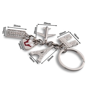 Silver Plated <b>Customized</b> Design Famous Building Charm Airplane Travel Metal <b>Keychain</b> - Product Image 2