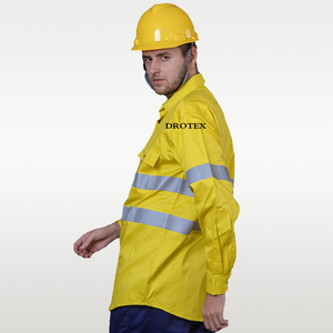 Camicia <span class=keywords><strong>da</strong></span> Lavoro Ignifuga in Cotone e Poliestere per Elettricisti, Alta Visibilità con Riflettenti - Product Image 5