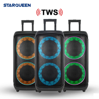 STARQUEEN Nouvelle Enceinte Trolley à Moule Exclusif, Enceinte Portable Rechargeable Bluetooth pour Fêtes en Extérieur avec Lumières Dynamiques