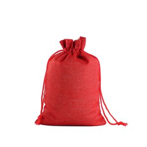 批发定制标志印花粗麻布黑森咖啡圣诞礼物拉绳黄麻麻袋棕色棉绳黄麻袋 - Product Image 6