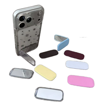 Mini support de téléphone portable universel de style nouveau, imprimé avec un logo, transparent, en matériau ABS, anti-secousse, avec miroir