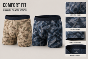 LUJIA - Paquete de 2 Calzoncillos Deportivos Resistentes para Hombre, 92% Poliéster Elástico, Estampado Digital Desértico, Ropa Interior para Uso Táctico Diario - Product Image 4