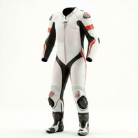 Combinaison de course moto pour homme à manches longues, imprimée, personnalisable, en cuir blanc, noir, rouge, respirante, pour toutes les saisons