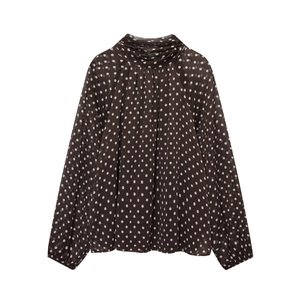 <span class=keywords><strong>Camicetta</strong></span> personalizzata da donna a pois <span class=keywords><strong>con</strong></span> motivo a forma di papillon a manica lunga Versatile Top all'ingrosso <span class=keywords><strong>camicetta</strong></span> Vintage camicia in Chiffon - Product Image 2