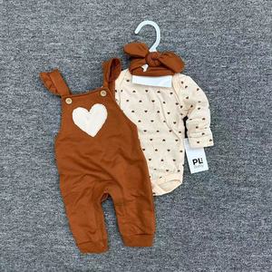 New <span class=keywords><strong>3</strong></span> Pcs Gói Bé Bodysuit Set Dài Tay Áo Bông Jumpsuit Onesie Set In Romper Và Treo Phù Hợp Với Cho Bé - Product Image 2