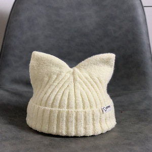 Winter mütze Warme Schädel kappe Outdoor Ski Slouchy Lustiger Hut Mit Katzen ohr Bunny Beanie Hüte Für Frauen Häkeln Hüte - Product Image 2
