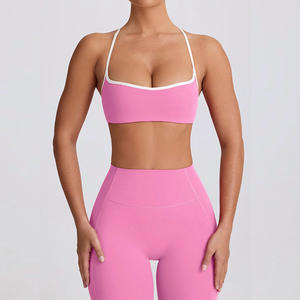 Completo Sportivo da <span class=keywords><strong>Donna</strong></span> per Fitness e Palestra, <span class=keywords><strong>Set</strong></span> Corto Senza Cuciture per <span class=keywords><strong>Yoga</strong></span>, Abbigliamento Attivo da Palestra - Product Image 3
