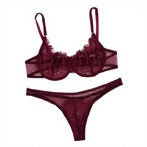 Ensemble de <span class=keywords><strong>lingerie</strong></span> féminine sexy, respirante, jetable, en dentelle transparente, avec broderie féerique - Product Image 3