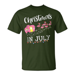 T-shirt unisexe pour adulte, rose flamant rose, Christmas In July Flamingo - Product Image 2