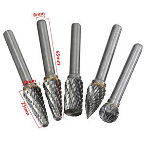 Ensemble de 5 fraises rotatives en carbure de tungstène de haute qualité, tige de 1/4 pouce, 10 mm, outil de gravure CNC <span class=keywords><strong>Drillpro</strong></span> Rb29 - Product Image 2