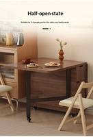 Table à manger pliante en bois massif Idao, design de la dynastie Song, rectangulaire, pour petits appartements