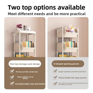 Scaffale portaoggetti in plastica da terra, mobile, per giocattoli per bambini, carrello con ruote per soggiorno e <span class=keywords><strong>cucina</strong></span>, scaffale multistrato - Product Image 3