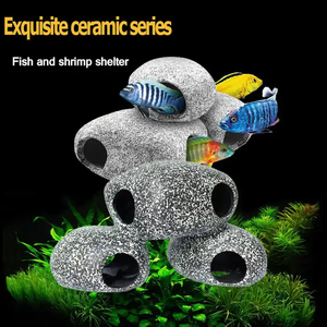 Casa de camarones, maceta de arcilla de forma especial, casa de refugio de piedra especial para peces Sanhu, adecuada para la cría y el descanso de besugos, cíclidos - Product Image 6