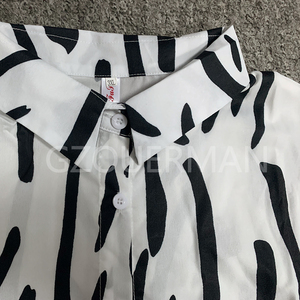 Nuova Moda Primaverile: Camicetta Larga con Stampa Graffiti per Donne, <span class=keywords><strong>Cardigan</strong></span> a Maniche Lunghe con Bottoni e Colletto, Abbigliamento Casual - Product Image 6