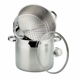 Neuf casseroles de cuisine et à poser, en acier inoxydable, ustensile de cuisine, cuiseur vapeur - Product Image 1