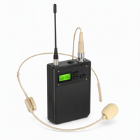 Microphone-casque sans fil UHF haute fidélité, stable, longue portée, avec écran LCD, compact, pour podcasting commercial