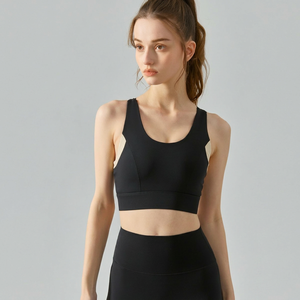 เสื้อชั้นในโยคะแบบ Racerback สำหรับผู้หญิง ขายส่ง รองรับปานกลาง ปรับสายรัดด้านหลังได้ ไร้ตะเข็บ เหมาะสำหรับออกกำลังกาย ฟิตเนส พิลาทิส และชุดกีฬา - Product Image 3