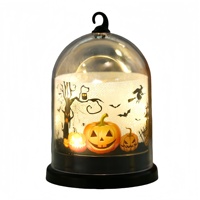 Lanterne citrouille d'Halloween décorative en plastique, petite veilleuse, cadeau pour enfants, lampe d'ambiance, bougie LED