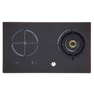 Table de cuisson combinée à induction et <span class=keywords><strong>gaz</strong></span> microcristalline à commande tactile, encastrable ou sur table, économe en énergie A+ - Product Image 4