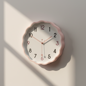 Horloge murale analogique en quartz personnalisée en forme de fleur, style moderne simple, en plastique pour salon - Product Image 1