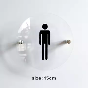 Plaque <span class=keywords><strong>de</strong></span> <span class=keywords><strong>porte</strong></span> numérique moderne en acrylique personnalisée pour <span class=keywords><strong>salle</strong></span> <span class=keywords><strong>de</strong></span> <span class=keywords><strong>bain</strong></span> avec plaque <span class=keywords><strong>de</strong></span> signalisation durable - Product Image 1