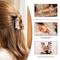 Barrettes à cheveux élégantes en acétate avec imprimé chat mignon, motif dessin animé tendance, texture coquillage, accessoires pour cheveux de fête pour femmes