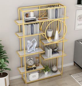 Creative Nordic Metal Bookshelf Display Racks Bookshelf Living Room <strong>Shelves</strong> Gold Bookcases - Product Image 3