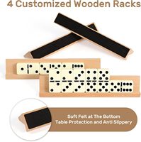 Jeu de dominos portable vierge avec étui de transport personnalisé et supports en bois pour tuiles, idéal pour cadeau personnalisé et revente