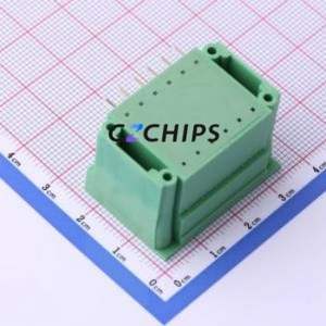 DB2ERHM-3.81-2*6P-GN Plug-in Terminal Block Bent Lead Through Hole,P=3.81mm Board-to-Board / Socket - Closed Screw Fixing 2x6P - Product Image 2