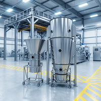 SUS304 FL-serie Fluidized Bed Granulator Poederagglomeratiemachine voor cacao, koffie en fruitpoeder
