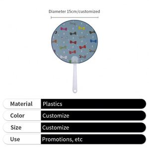 Custom Round Plastic Handfan Printed Logo Summer Promotion Gifts Craft <b>Frame</b> Hand Fan for Games - Product Image 3
