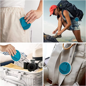 Portable Silicone <strong>Collapsible</strong> <strong>Cup</strong> with Lid Plastic Coffee Mug Compact Folding Water <strong>Cups</strong> for Hot or Cold Drinks - Product Image 2