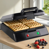 Mini gaufrier belge électrique à 4 tranches et plaque détachable carrée en acier inoxydable pour gaufrier aux œufs 4 en 1 pour usage domestique