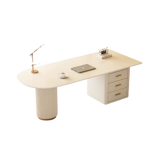 Escritorio de recepción de lujo moderno para salón de belleza en casa diseño Simple Boss Escritorio de ordenador tablero de roca estilo melamina hecho piedra duradera - Product Image 5