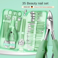 Kit de coupe-ongles de luxe en acier inoxydable 7 en 1, outils de manucure et de nail art avec ciseaux pour peaux mortes, design portable