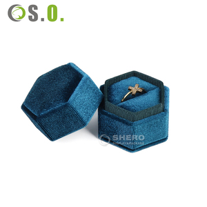 Factory Direct Hexagon Velvet <b>Ring</b> <b>Box</b> Custom Logo Durable Jewelry <b>Box</b> Multi Color Portable Jewelry Display Luxury <b>Ring</b> Holder - Product Image 5