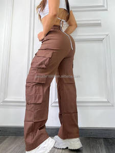Abbigliamento <span class=keywords><strong>Donna</strong></span> all'Ingrosso <span class=keywords><strong>Pantaloni</strong></span> <span class=keywords><strong>Cargo</strong></span> Casual <span class=keywords><strong>Neri</strong></span> Multitasche alla Moda per Signore - Product Image 6