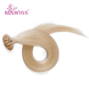 KSWIGS 12-28 pouces - Extensions de cheveux vierges à pointe en U, faciles à entretenir, pour débutants, ondulées/droites - Product Image 4