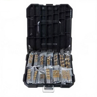 Jeu de 99 forets hélicoïdaux HSS à queue droite plaqués titane, 1-10 mm, certifiés ISO 9001, durables, best-seller transfrontalier