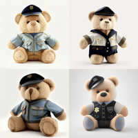 OEM ODM Ours brun fait main en peluche super douce, animal en peluche en coton PP, logo personnalisé, jouet éducatif suspendu pour bébé en nylon