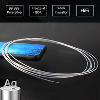Argent pur 99,999 % 0,5 mm 1 mm Cryogénique -190 °C ℃   Câble de raccordement traité pour DIY, audio, haut-parleur, casque, alimentation, caméra de voiture, OEM, ODM