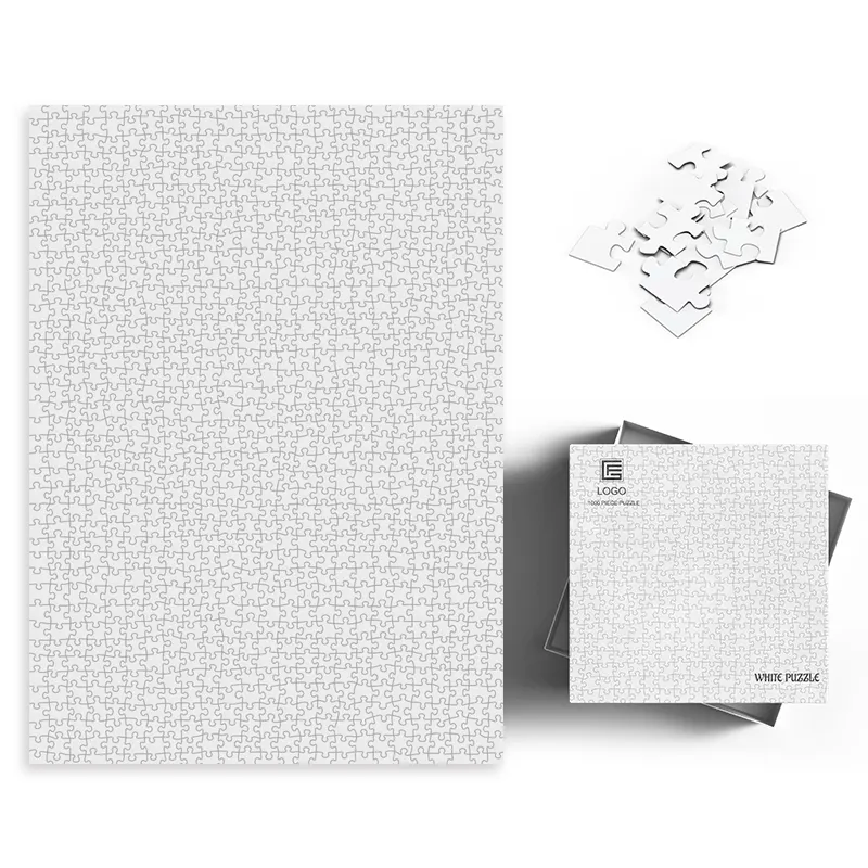 Casse-tête en MDF blanc brillant à sublimation avec revêtement par transfert thermique et impression pour bricolage