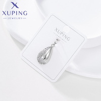 6989 Bijoux XUPING en gros, pendentif breloque demi-goutte en micro-cz synthétique plaqué or pour la fabrication de colliers