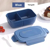 Kinder Magnetron Veilig Vers Houden Plastic Rechthoekige Lunchdoos Met Fruitverdeler Tarwe Food Grade Groothandel