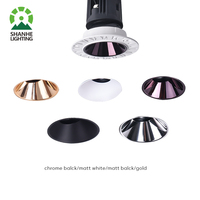 Downlights LED Empotrables en el Techo, 220V-240V, Blancos, Antideslumbrantes, Sin Marco, 7W, Atenuables, COB