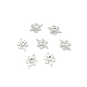Stainless Steel <b>Flower</b> Spacer Beads Double Hole For <b>Bracelet</b> Making DIY Jewelry Components 316 Steel Color Smooth Finish - Product Image 4