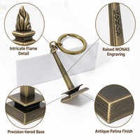 Portachiavi in Metallo Personalizzato 3D in Lega di Zinco Pressofuso, Souvenir Turistico Monas Indonesia, Portachiavi Antico in Bronzo, Vendita all'Ingrosso