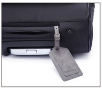 Usine Offres Spéciales personnalisée de haute qualité en cuir véritable noir étiquette de bagage de mariage en vrac