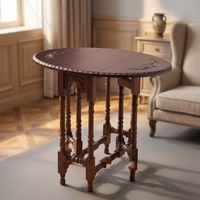 Table basse, table à thé, table à manger en bois massif de style français, design sculpté vintage, réglable, meubles de salon pour petits espaces